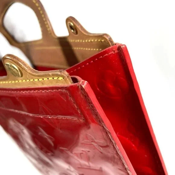 LOUIS VUITTON M91078 MonogramVernis Stanton bag vertical Hand Bag Red